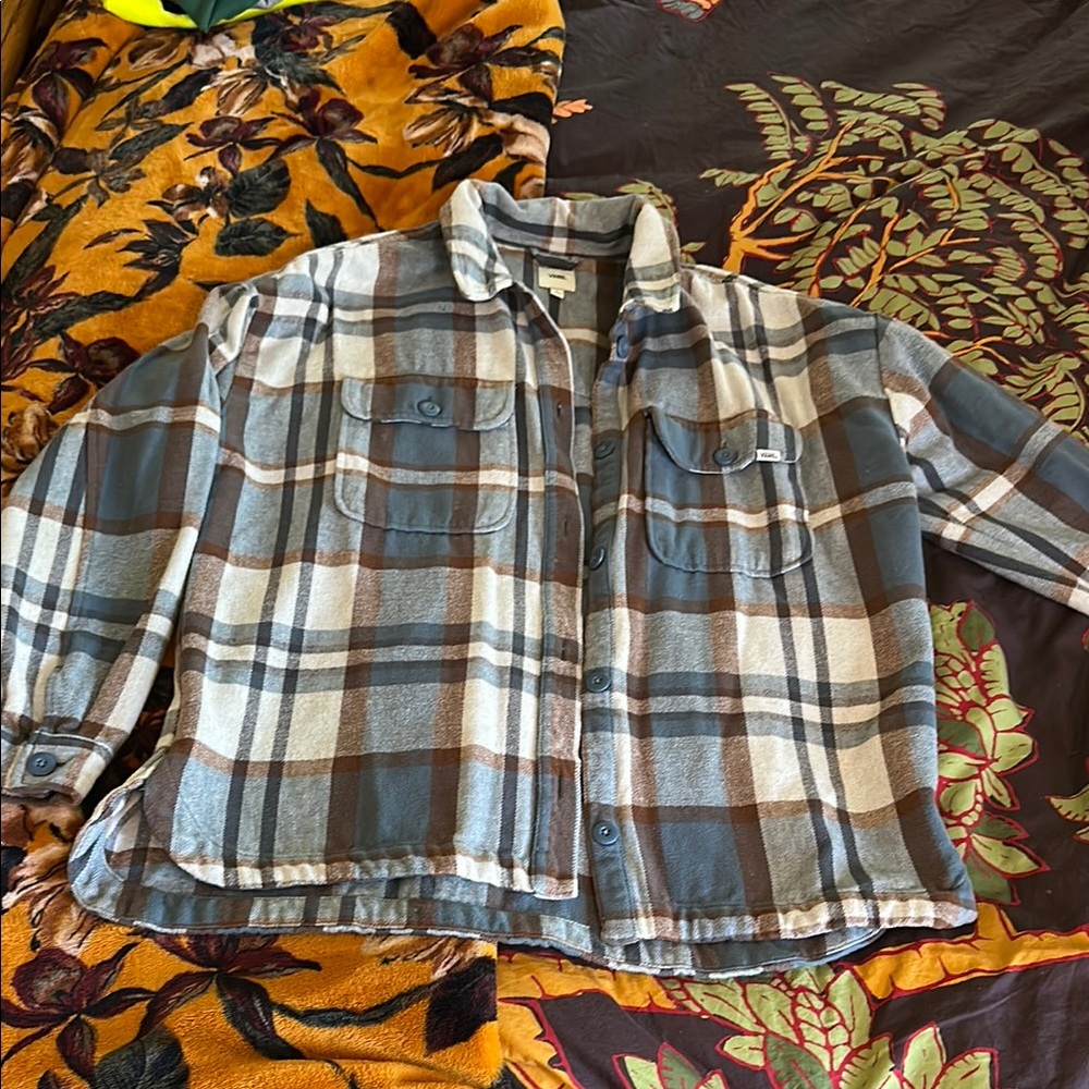Plaid Button-Up oversized Shirt Jacket